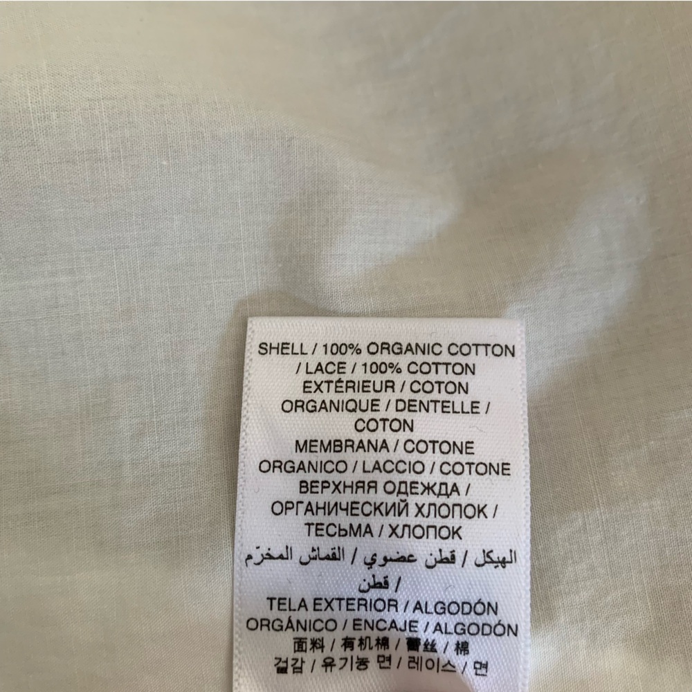 NWT Doen Francia Cotton Poplin Eyelet Pintuck Puff Sleeve Blouse Top Salt White - Picture 12 of 13